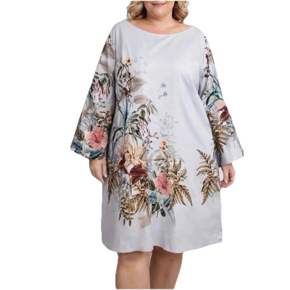 Amanda Uprichard × Gwynnie Bee Angela Dress Floral Bell Sleeve Cotton Size 4X
